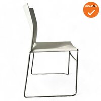 Vergaderstoel FP S450 - Wit leer - Chroom frame