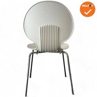 Vergaderstoel Galvano - Wit - Chroom frame - 4 poot