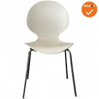 Vergaderstoel Galvano - Wit - Chroom frame - 4 poot