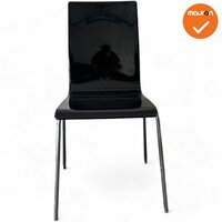 Vergaderstoel Galvano - Zwart - Chroom frame - 4 poot