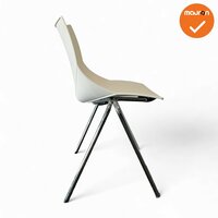 Vergaderstoel AMIR - Wit  - Chroom frame