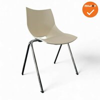 Vergaderstoel AMIR - Wit  - Chroom frame