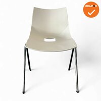Vergaderstoel AMIR - Wit  - Chroom frame