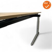 vAhrend Essa hoekbureau - Handmatig verstelbaar - 180x200cm - Bladkleur naar keuze - Zilvergrijs onderstel - Inclusief aanzetst