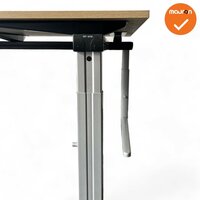 Ahrend Essa hoekbureau - Handmatig verstelbaar - 180x120cm - Bladkleur naar keuze - Zilvergrijs onderstel 