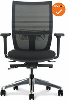 Curve Deluxe Bureaustoel - NIEUW - Zwarte stoffering - Chroom voetkruis 