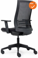 Canillo Bureaustoel - NIEUW - Zwarte stoffering - Netweave rug - Zwart voetkruis 