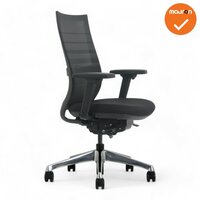 Curve Deluxe Bureaustoel - NIEUW - Zwarte stoffering - Chroom voetkruis 