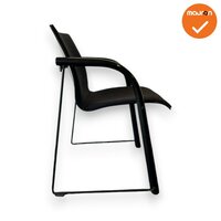 Vergaderstoel Thonet S320 - Nieuwe zwarte stoffering