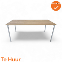Huren: Vergadertafel - 4-poots - 160x80cm - met wit onderstel - Bladkleur naar keuze