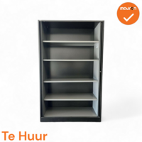 Huren: Ahrend Roldeurkast - 195x120x45 - Zwart - Zwarte deuren