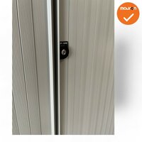 Ahrend Roldeurkast - 195x120x45 - Zilvergrijs - Wit beige deuren
