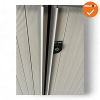 Ahrend Roldeurkast - 110x120x45 - Zilvergrijs met witbeige roldeuren