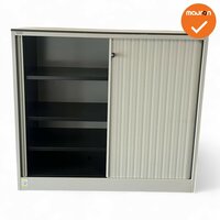 Ahrend Roldeurkast - 110x120x45 - Witbeige met witbeige roldeuren