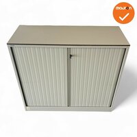Ahrend Roldeurkast - 110x120x45 - Witbeige met witbeige roldeuren