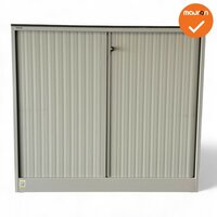 Ahrend Roldeurkast - 110x120x45 - Witbeige met witbeige roldeuren