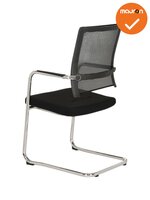Vergaderstoel Flitz - NIEUW - Zwart met chrome onderstel