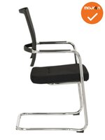 Vergaderstoel Flitz - NIEUW - Zwart met chrome onderstel