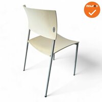 Kantinestoel - Wiesner Hager - wit kunststof - zilvergrijs onderstel