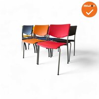 Ahrend Vergaderstoel - 460 - grijs onderstel - set van 8 gekleurd kunslederen stoelen
