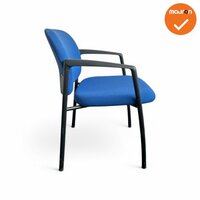 Ahrend Vergaderstoel - 320 - Zwart onderstel - Blauwe stoffering