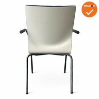 Vergaderstoel - paarse stoffering - chrome 4 poots frame