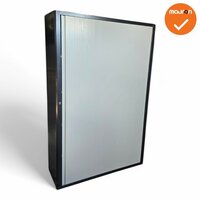 Roldeurkast - Basic - 195x127x45 - Zwart met grijze deur - 1 roldeur