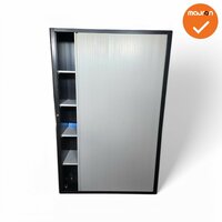 Roldeurkast - Basic - 195x127x45 - Zwart met grijze deur - 1 roldeur