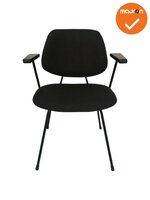 Vergaderstoel Eva - met armleuning - Zwart - refurbished