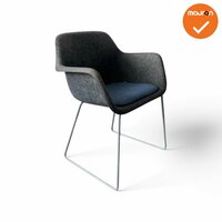 Vepa Felt vergaderstoel - Grijs met blauwe zitting