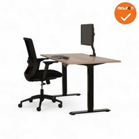 Base zit-sta bureau - elektrisch verstelbaar - maat en kleur blad naar keuze - zwart onderstel