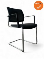 Vergaderstoel Gispen - Zwarte stoffering - chroom frame