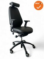 RH Logic 400 - Nieuw zwart kunstleer - Met hoofdsteun - Inclusief lendepomp - Zwart voetkruis 