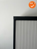 Mewaf roldeurkast - 198x120x48cm - Zwart/donkerblauw  met grijze deuren 