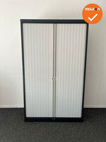 Mewaf roldeurkast - 198x120x48cm - Zwart/donkerblauw  met grijze deuren 