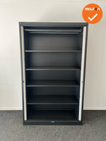 Mewaf roldeurkast - 198x120x48cm - Zwart/donkerblauw  met grijze deuren 