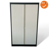 Mewaf roldeurkast - 198x120x48cm - Zwart/donkerblauw  met grijze deuren 