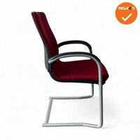 Ahrend 230 vergaderstoel - Zilvergrijs frame - Rode stoffering