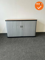 Gispen octa Roldeurkast B-Keuze - 74x120x45cm - Wit met zilvergrijze roldeuren