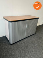 Gispen octa Roldeurkast B-Keuze - 74x120x45cm - Wit met zilvergrijze roldeuren