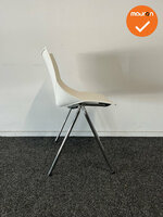 Vergaderstoel AMIR - Wit  - Chroom frame