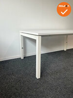Vergadertafel Basic - 4-poots - 140x80cm - met wit onderstel - inclusief wit melamine blad
