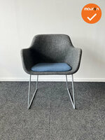 Vepa Felt vergaderstoel - Grijs met blauwe zitting