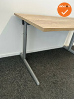 Ahrend 500 - Handmatig verstelbaar bureau - 140x80cm - Bestaand Halifax Naturel blad - zilvergrijs onderstel