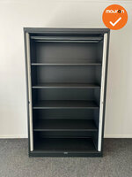Mewaf roldeurkast - 198x120x48cm - Zwart met grijze deuren