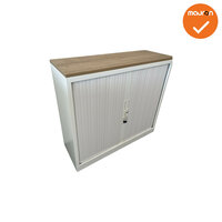Robberechts roldeurkast - 105x120x45cm - Wit - brede lamel - inclusief 2 sleutels