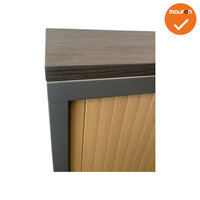 Robberechts roldeurkast - 105x120x45cm - Antraciet met beuken deuren - inclusief 2 sleutels