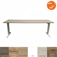 Refurbished - Ultrajust zit-sta bureau - wit onderstel - maat en kleur blad naar keuze