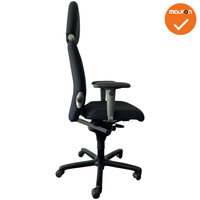 Haworth Comforto 77 met hoofdsteun -  zwarte stoffering - inclusief kunststof armpads