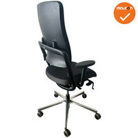 Grahl Xenium Classic bureaustoel - Classic  - refurbished - Zwarte stoffering met grijze zijkant zitting - chroom voetkruis - z